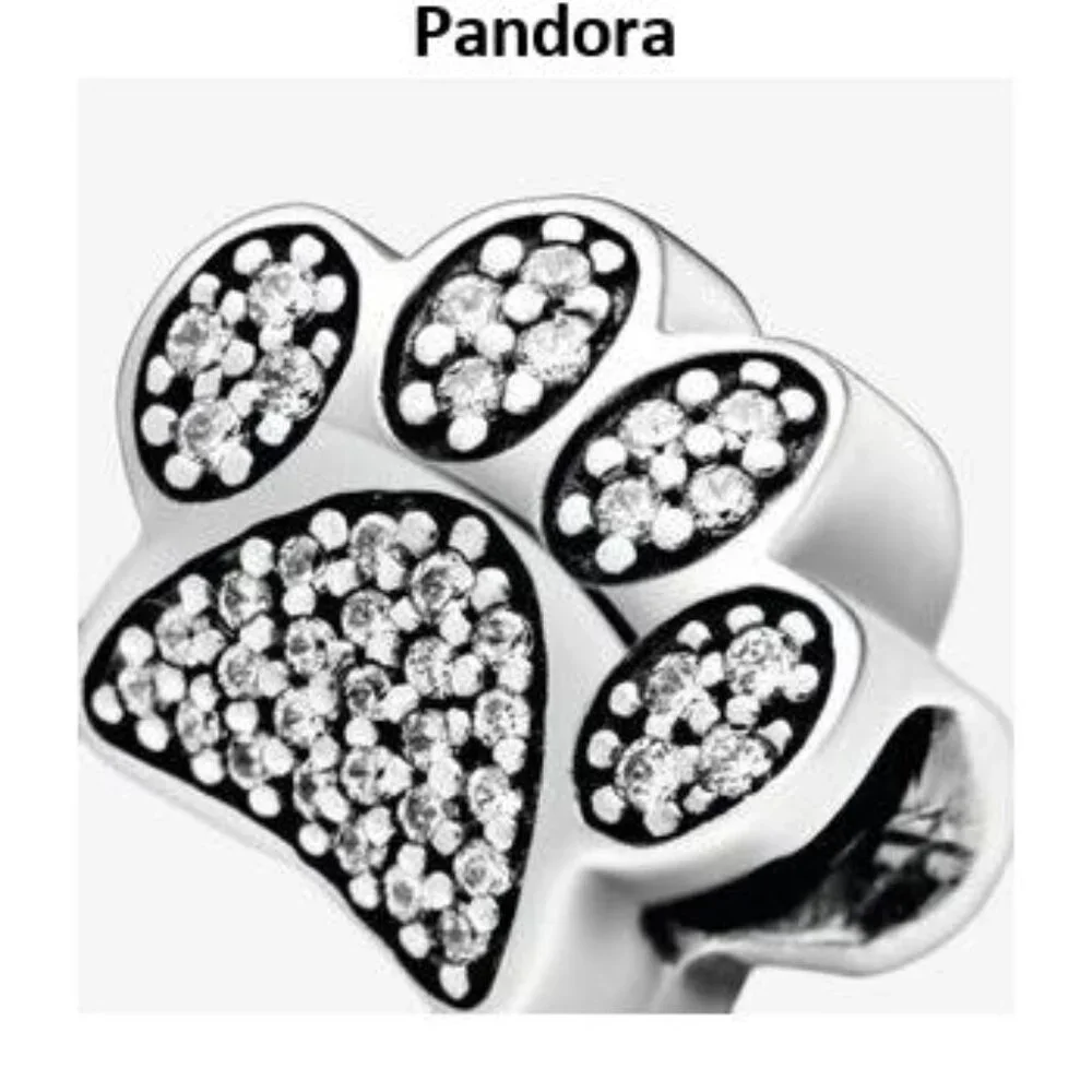 Pandora Sparkling Paw Print Charm